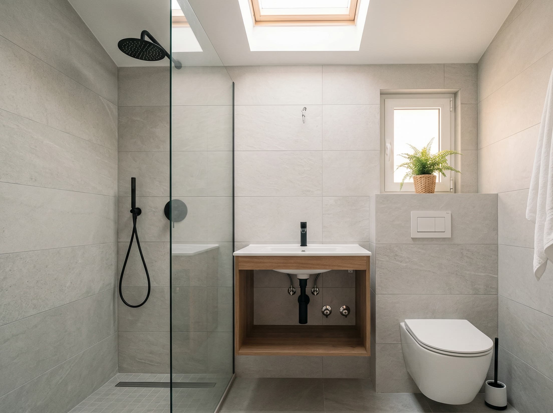 Baño reformado con instalación completa de fontanería en Terrassa